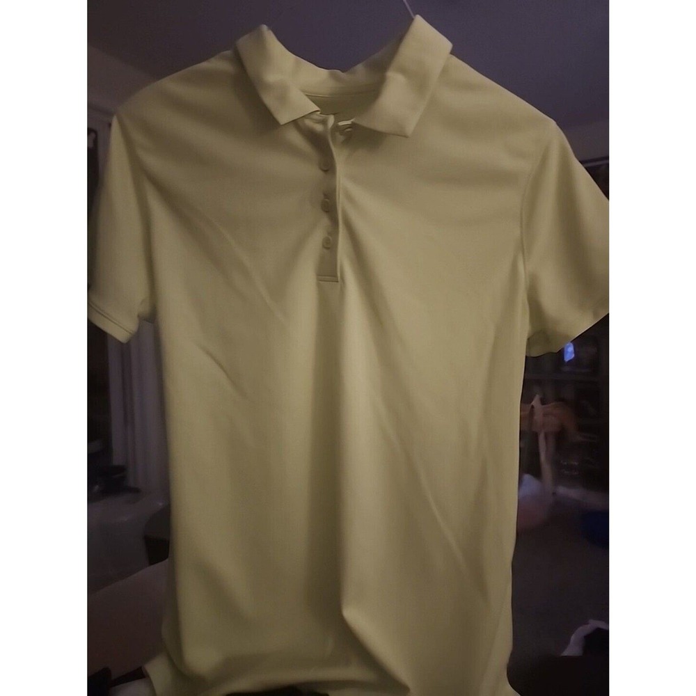 Nike Fit Dry Yellow Golf Shirt Short Sleeve Top Size L NWT CR6 Excellent